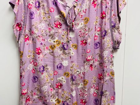 Top Short Sleeve By Buffalo David Bitton In Pink & Purple, Size: Xl Online Sale