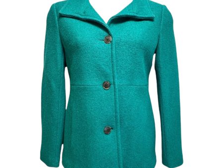 Coat Wool By Lands End In Green, Size: 8 Supply