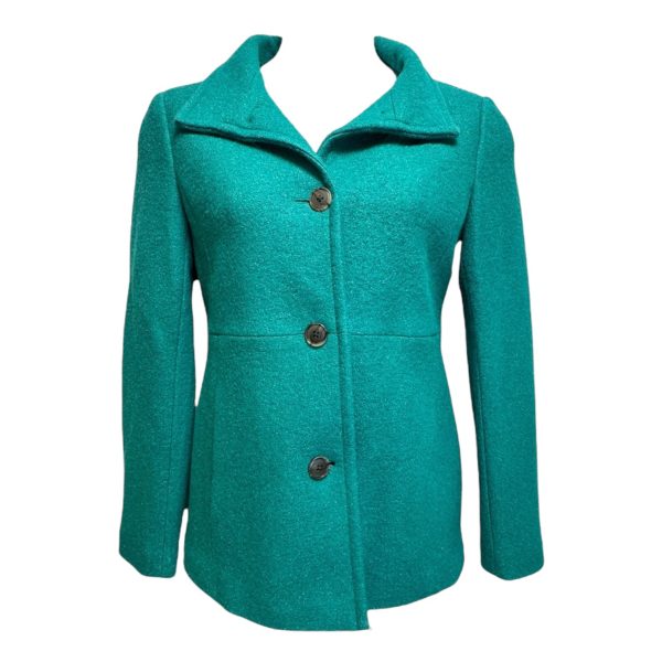 Coat Wool By Lands End In Green, Size: 8 Supply