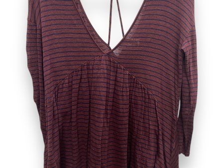 Top Long Sleeve By Lucky Brand In Blue & Red, Size: M Fashion