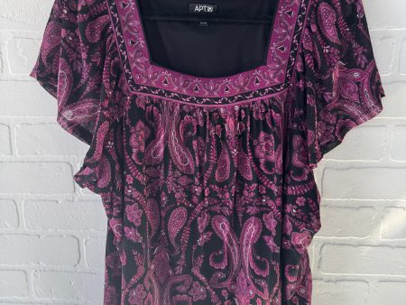 Top Short Sleeve By Apt 9 In Black & Purple, Size: 2x Online Hot Sale