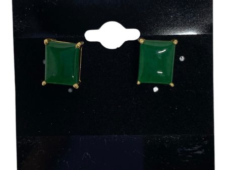 EARRINGS STUD In GOLD & GREEN Discount