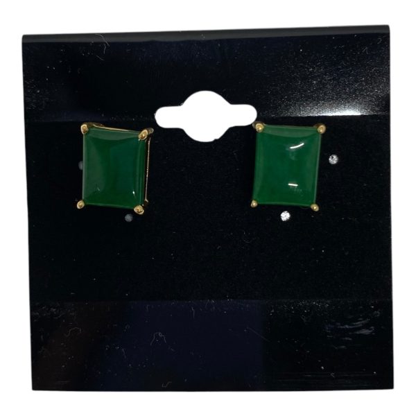 EARRINGS STUD In GOLD & GREEN Discount