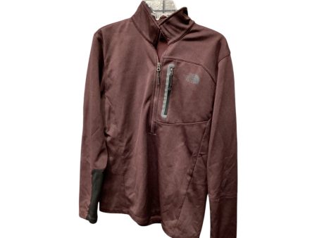 Athletic Top Long Sleeve Collar By The North Face In Maroon, Size: M on Sale