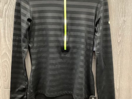 Athletic Top Long Sleeve Collar By Nike Apparel In Black & Yellow, Size: M Hot on Sale