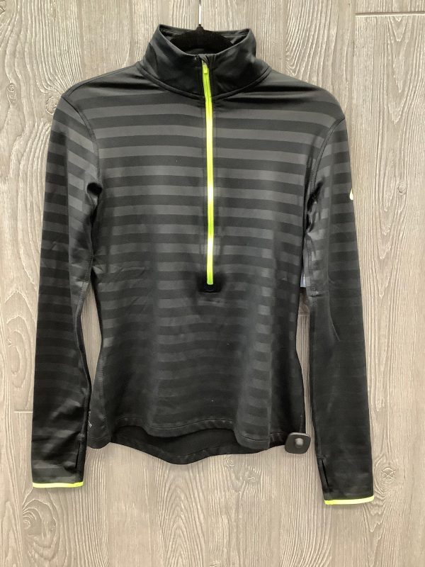 Athletic Top Long Sleeve Collar By Nike Apparel In Black & Yellow, Size: M Hot on Sale