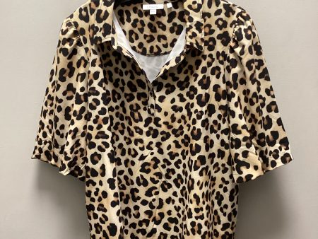 Top Short Sleeve By Chicos In Animal Print, Size: Xl For Sale