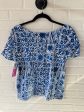 Top Short Sleeve Basic By Ann Taylor In Blue & White, Size: M on Sale