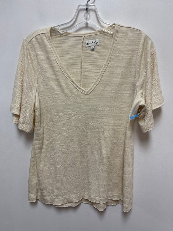 Top Short Sleeve By Wonderly In Cream, Size: Xs Hot on Sale