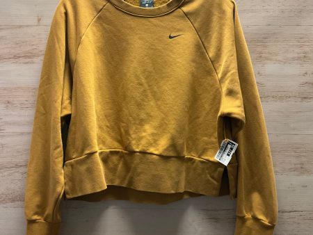 Athletic Top Long Sleeve Collar By Nike Apparel In Brown, Size: M Online Sale