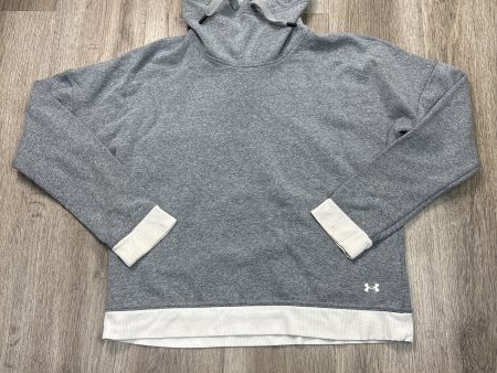 Athletic Top Long Sleeve Collar By Under Armour In Grey, Size: S Cheap