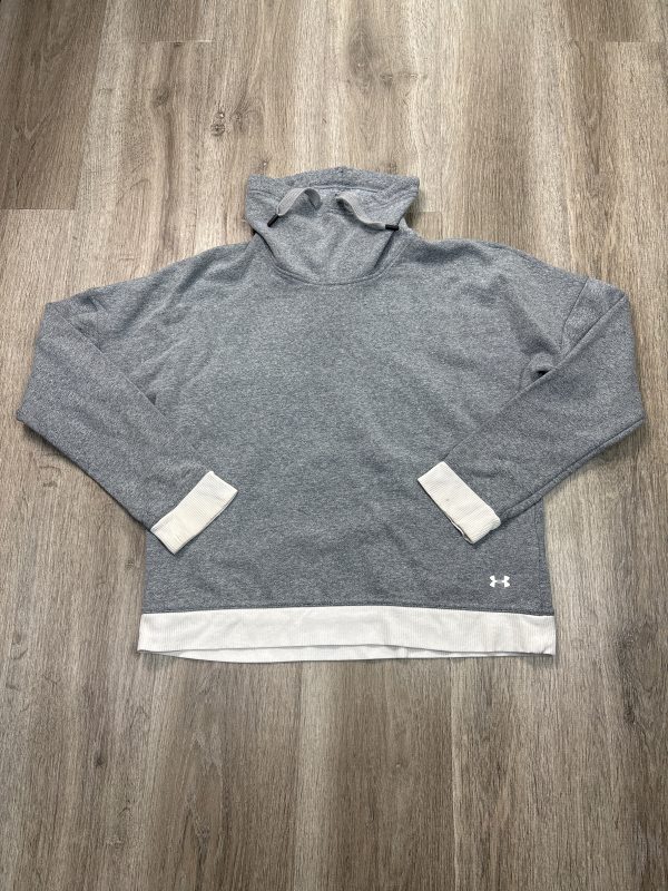 Athletic Top Long Sleeve Collar By Under Armour In Grey, Size: S Cheap