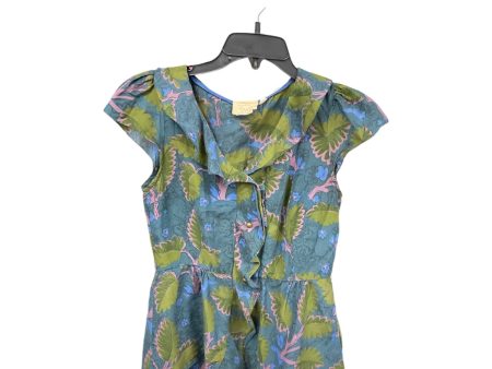 Top Short Sleeve By Anthropologie In Blue & Green, Size: 2 Online Hot Sale